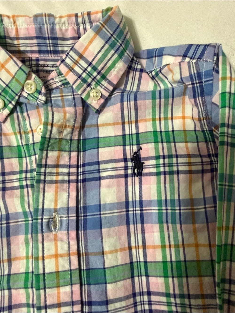 Ralph Lauren Pastel Plaid Button-Down Shirt - Blue, Green, Pink, Yellow